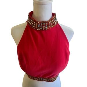 Joanna Chen New York embelished cropped top size 12